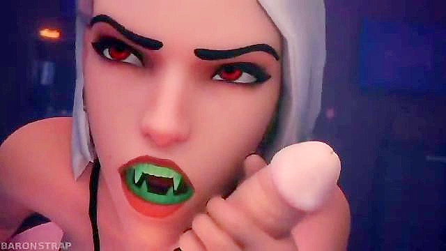Tied-Up Mercy Enjoys Futa Cock Sucking from Ashe in Hot Overwatch Scene