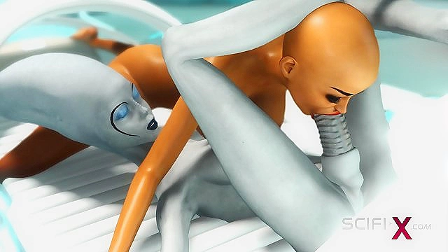 Futa Alien Dominates Bald Human Girls 18+ in Sci-Fi Lab Encounter