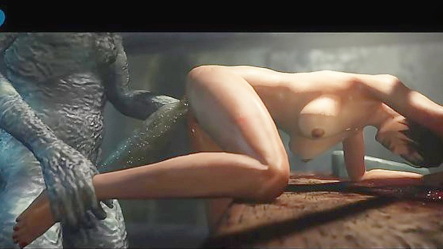 Ada Wong Seduced by Zombie Monster’s Tongue and Massive Dick