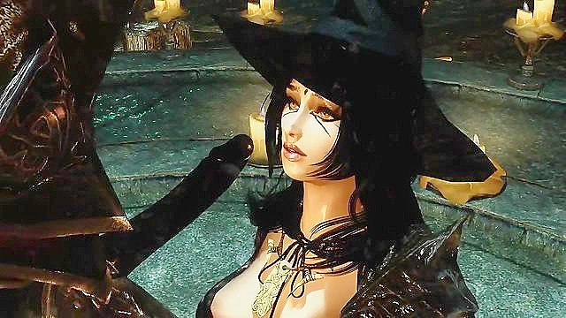 Skyrim Witch Babe Satisfies Her Lover with Seductive Oral Pleasure