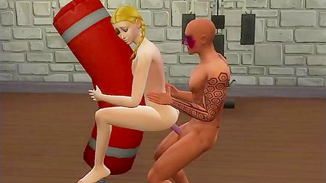 Teen 18+ Blonde Virgin Finds Pleasure with Black Guy at the Gym in Sims 3DPorn