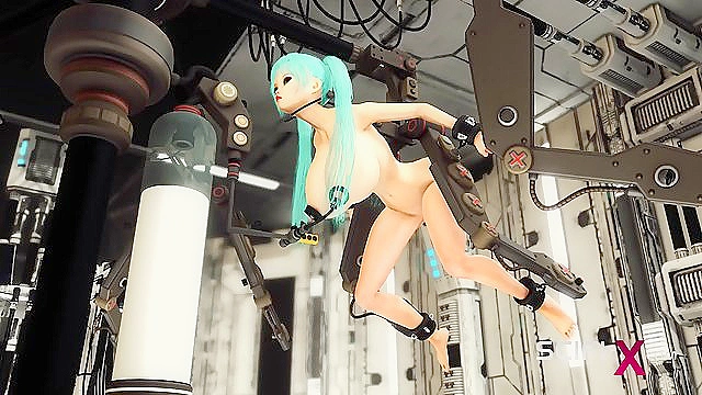 Busty Space Girls 18+ Finds Pleasure in Cuffs with Advanced Sex Robot in Lab