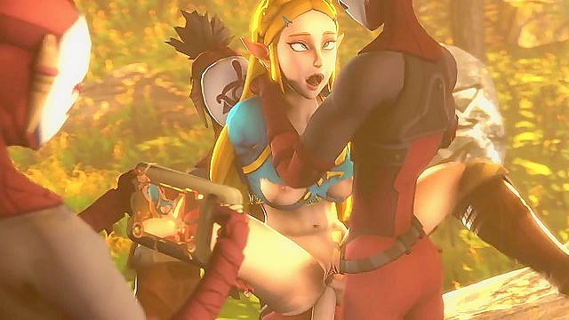 Zelda Pleasured by Two Yiga Clan Members in Intense Legend of Zelda Scene