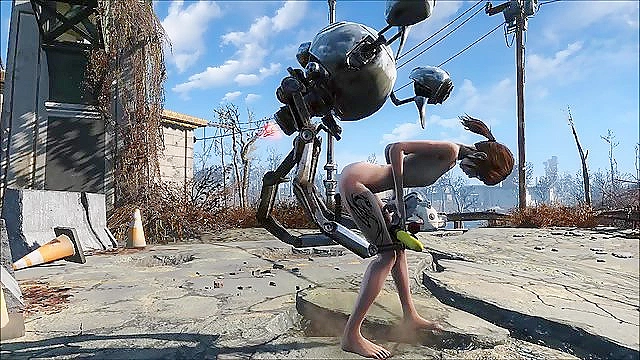 Petite Teen 18+ Girls 18+ Finds Pleasure with Mr. Handy Robot in Fallout 4 Scene