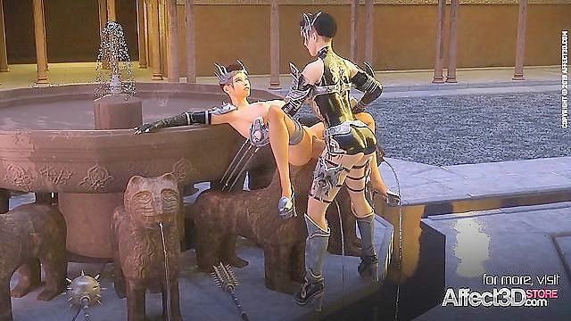 Futanari Warrior Queen Seduces Big-Busted Babe in Stunning 3D Animation