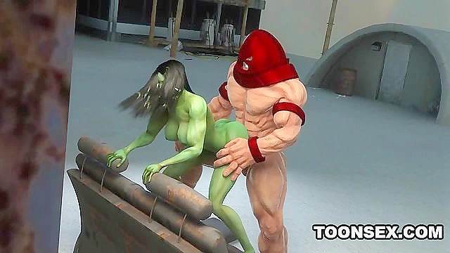 Juggernaut Ravishes the Seductive She-Hulk in Steamy 3D Action