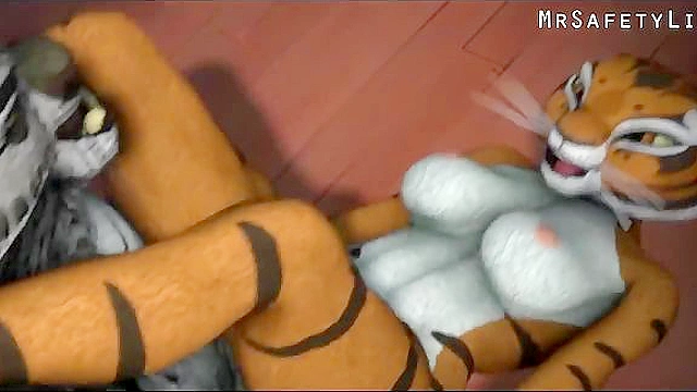 Tai Lung Pleasures Master Tigress with Fierce Passion in Kung Fu Panda Scene
