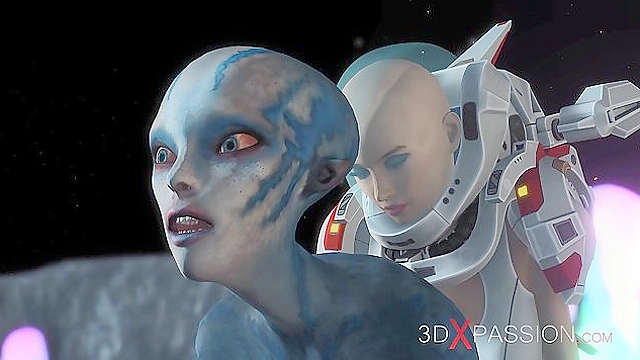 Space Woman Pleasures Alien With Strapon in Exoplanet Erotic Adventure