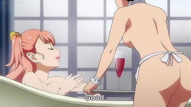 Lesbian Babe Enjoying Drinks in Bathtub Before Steamy Martial Arts Seduction