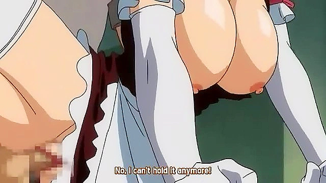 Dirty Window Washer with Huge Tits Makes Officer Cum on Glass in hentai Action