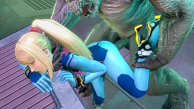 Samus Aran Satisfies Her Desires with Monster Cocks in 3D Metroid HMV