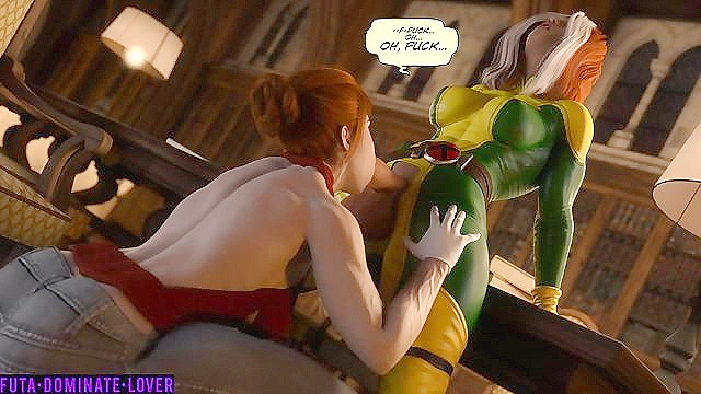 Rogue Seduces Jean Grey with Her Massive Futa Cock in 3D X-Men Adventure