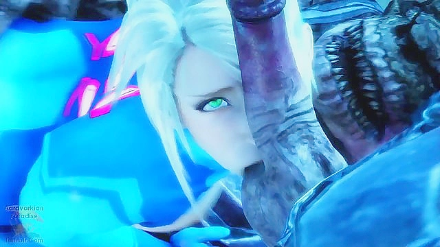 Samus Aran Receives Monster Cum in Her Pussy During Bounty Hunt Adventure