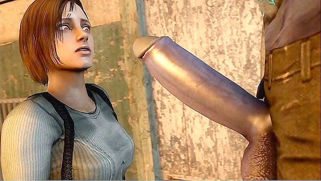 Resident Evil Babe Pleasures Monster Zombie with Seductive blowjob