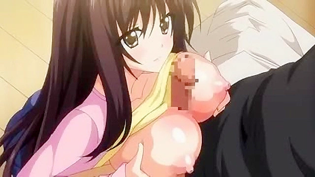 Busty Hentai Teacher Gives Seductive Boobjob to Student Who Climaxes on Her Face