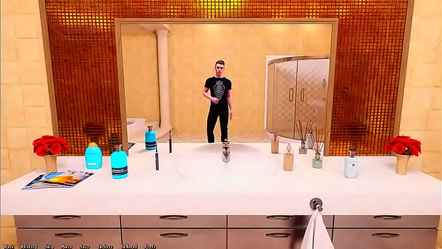 3D Anime Beauty Provides Sensual Jacuzzi blowjob Delight