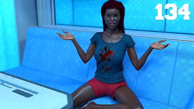 Furious Busty Ebony Wife Strands Me in Space for Wild 3D Alien Encounters
