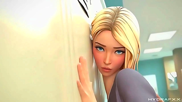 Sensual Anime Babe Grooves to Seductive Fire-Themed Tunes