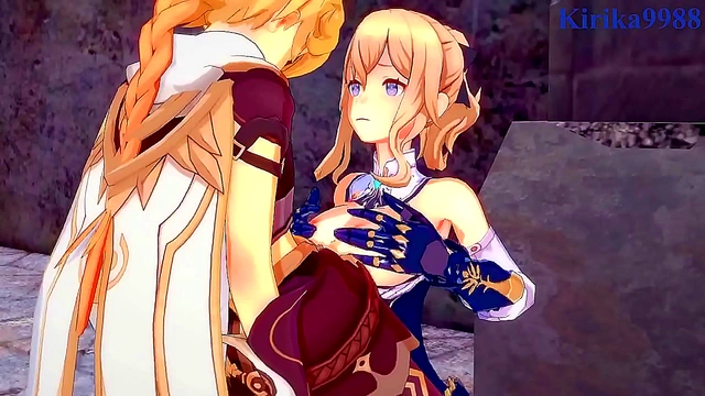 Lumine, Jean, and Aether Share Intimate StepMoments in Genshin Impact 3D Hentai