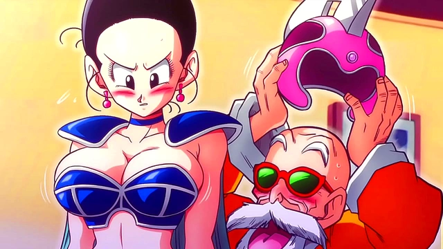 Chi-Chi Betrays Goku for Roshi’s Legendary Big-Cock Handjob & Facial Pleasure