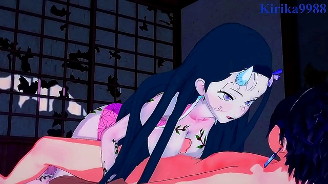 Nezuko and Daki Seduce Tanjiro for an Intense 3D Hentai Experience