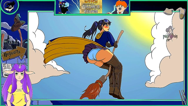 Steamy Hentai – Sexy Witch Enhances Her Alluring Brunette Body