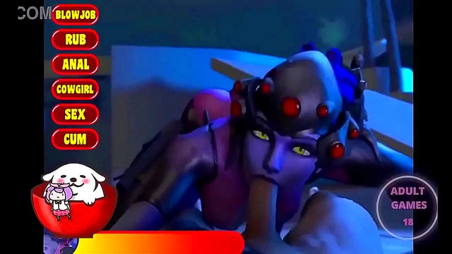 Busty Widowmaker Finds Pleasure in Intense Hentai Game Animation