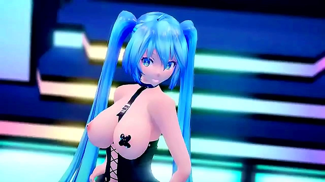Hatsune Miku Seduces with Sultry Big Tits in 3D MMD Fantasy Adventure