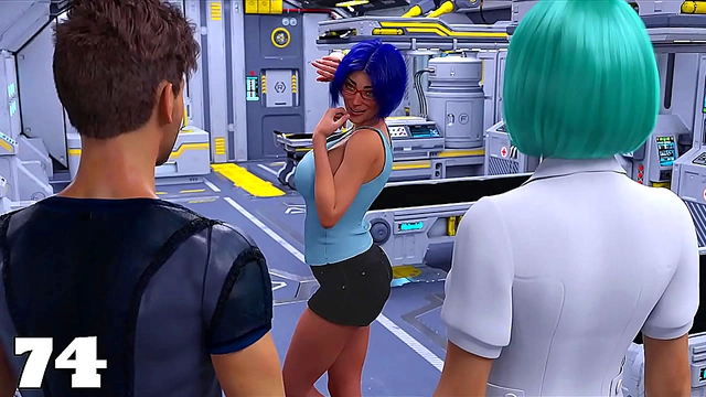 Seductive Blue-Haired Milf Desires Steamy Threesome with Busty Doctor & You in 3D Hentai