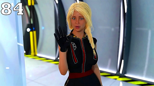 Blonde Virgin Stands in Space, Rescued by Busty StepStepStepSister for Intense Pleasure