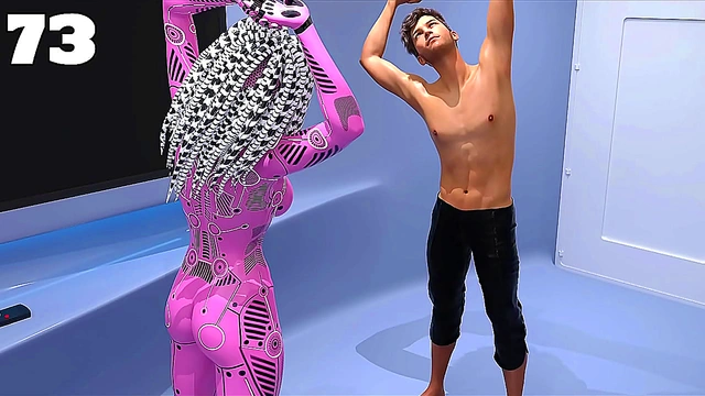 Busty AI Robot Seduces During Sexy Yoga Session in Stranded Space Odyssey