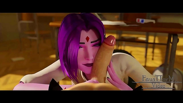 Raven’s Steamy After-School 3D Hentai escapade with Rule34 Thrills