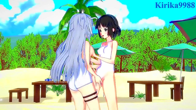 Miku Kohinata & Laura Bodewig Share Intimate StepMoments in Steamy 3D Anime-Outfit Scene
