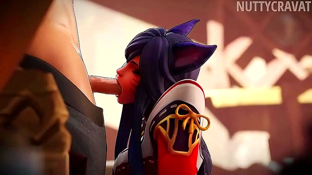 Ahri Seductively Extracts Essence in Steamy 3D Rule34 Adventure