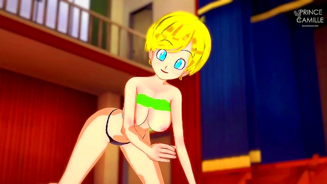 Erasa Tempts with Busty JOI Tease for Explosive Finish in Dragon Ball Z