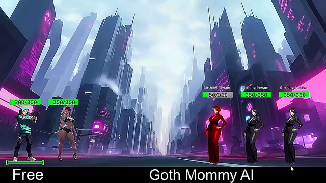 Goth StepMommy Dominates in Cyberpunk World for Steamy Pleasure