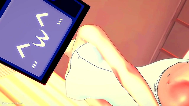 Sexy TV Hostess Relaxes with a Steamy Hentai blowjob Before Bedtime