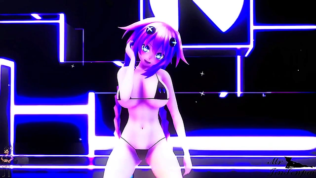 Purple-Hearted beauty gets passionately fucked hard in Hyperdimension Neptune MMD scene.