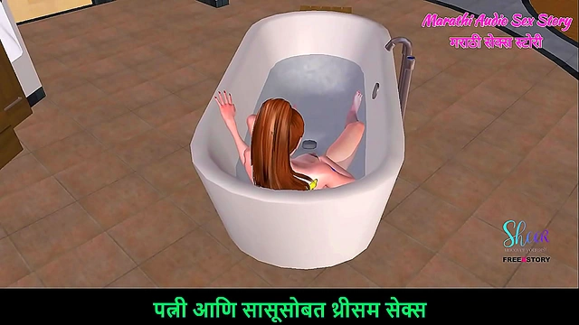Cute 3D Anime Teen 18+ Finds Bliss with Sensual Bathtime Masturbation