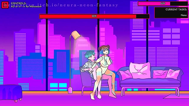 Charming Anime Girls 18+ Tempts You in Vibrant Neon Fantasy Game Opening