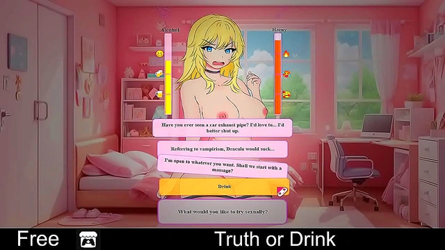 Cute Anime Girls 18+  Heat Up in Truth or Drink Sexual Dating Sim Adventure