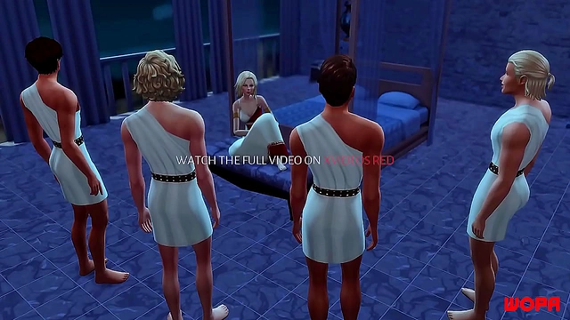 Blonde Betrays Kingdom Heir with Servants for Humiliating Cuckold Pleasure