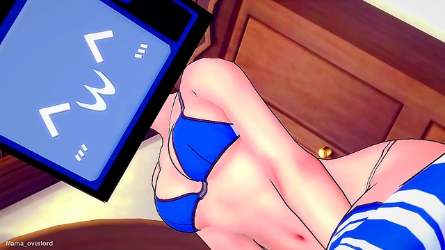 Seductive TV Lady Rides Him Wild in Bikini for Steamy 3D Hentai Action