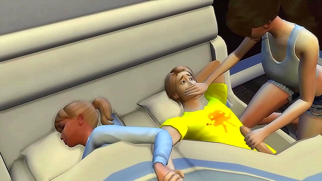 Alien Teen 18+ Seduces with Hidden blowjob, Leading to Wild 3D Threesome & Bukkake Creampie