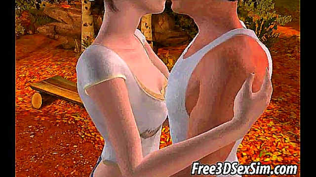 Brunette Gets Passionately Fingered & Licked Outdoors in Hardcore Anime Style