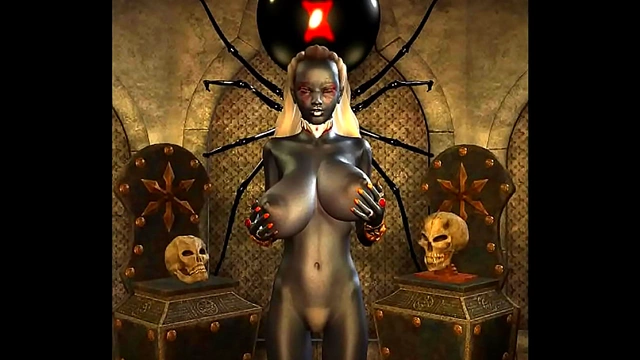 Drow Elf Enchants with busty perfection in Fantasy Anime Romance