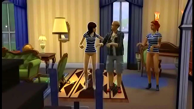 Seductive Anime Sims Groove Together Before Heated Sex Starts