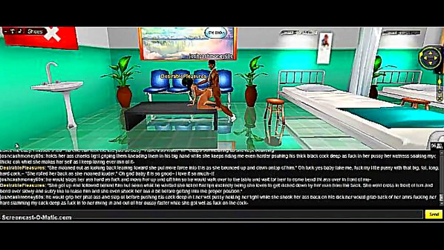 IMVU hentai game – 3D Couple Engages in Intense Dual Penetration Clinic Scenes
