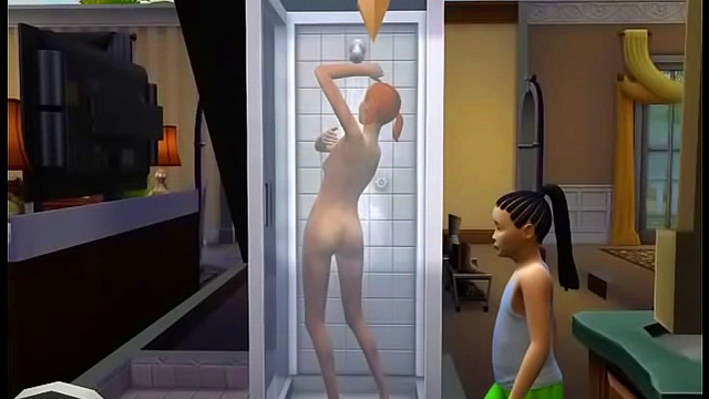 Seductive Sim Showers Herself into Blissful Ecstasy in Hentai Anime Scene