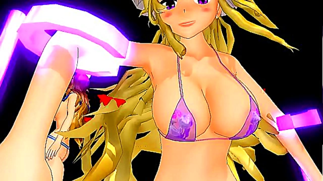 Touhou MMD Anime Girls 18+  Engage in Steamy Breast Battles with Explosive BBA Scenes